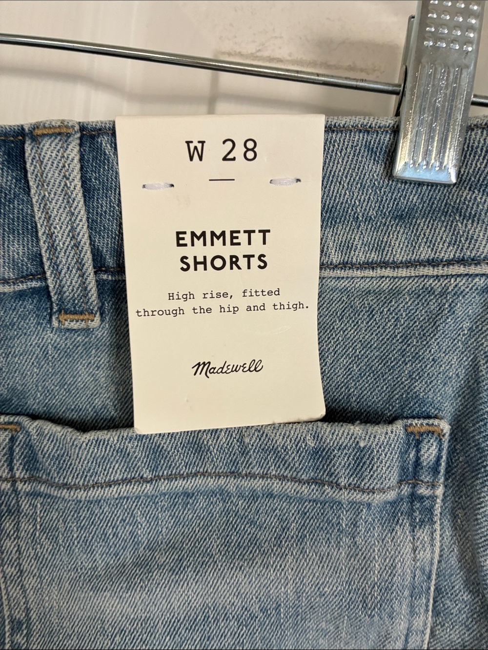 Madewell Light Blue Denim High-Rise Shorts - Picture 3 of 6